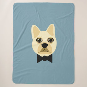Bulldog mit Bowtie Blue Sherpadecke