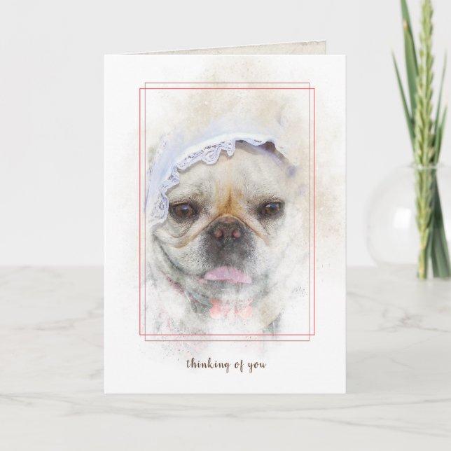Bulldog mit holländischer Schnürsenkel Karte (Vorderseite)