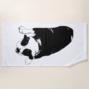 Bulldog mit lustigen Strand-Vibes Strandtuch
