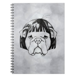 Bulldog mit Perücke (Stil 8) Fine Art Notizblock
