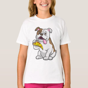 Bulldog mit Pizza-Stück T-Shirt