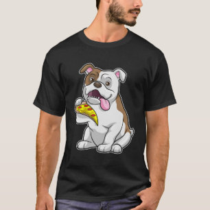 Bulldog mit Pizza-Stück T-Shirt