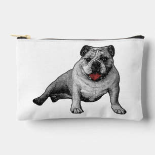 Bulldog mit roten Manga-Punkt-Details Zubehörtasche