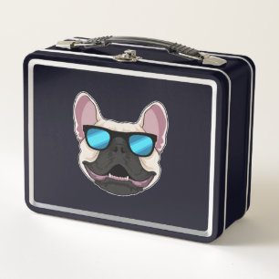 Bulldog mit Sonnenbrille Metall Brotdose