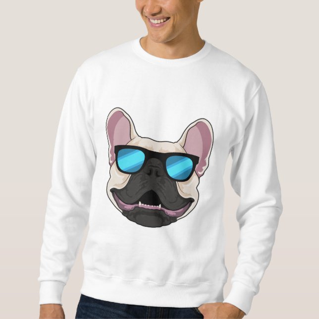 Bulldog mit Sonnenbrille Sweatshirt (Vorderseite)