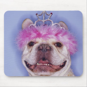 Bulldog mit Tiara Mousepad