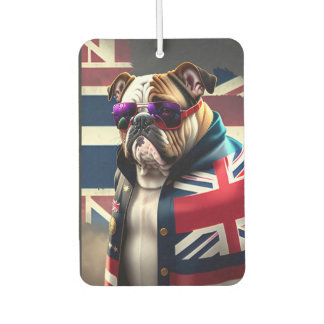 Bulldog mit Union Jack Jacket Autolufterfrischer