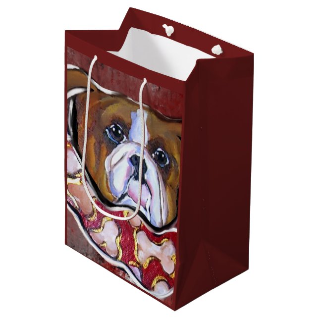 Bulldog Mittlere Geschenktüte (Vorderseite Schrägansicht)
