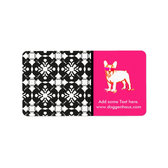 Bulldog Modern Adressaufkleber (Vorne)