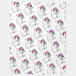 Bulldog-Muster Fleece Blanket