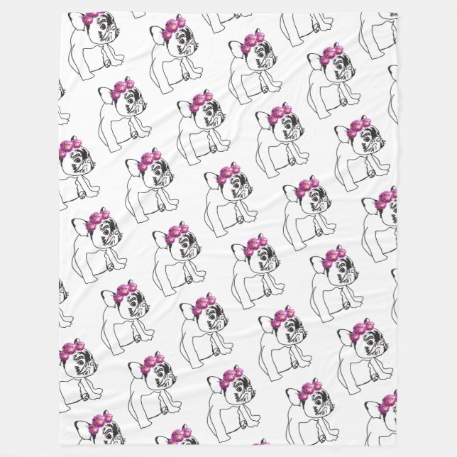 Bulldog-Muster Fleece Blanket (Vorderseite)