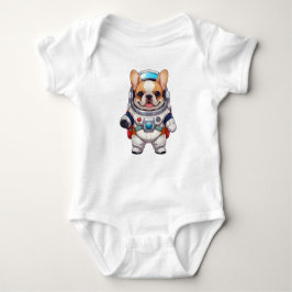 Bulldog niedlich Astronaut Baby Strampler