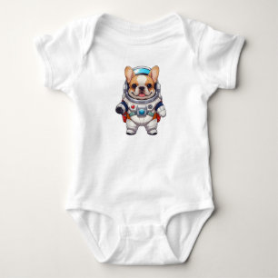 Bulldog niedlich Astronaut Baby Strampler