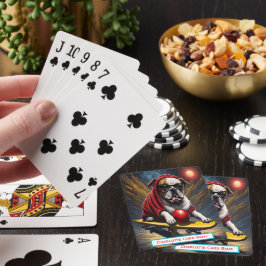Bulldog Night Skate Monogram Go Fish Game Spielkarten