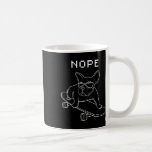 Bulldog Nope Reiten Auf dem Skateboard Cool Frankr Kaffeetasse