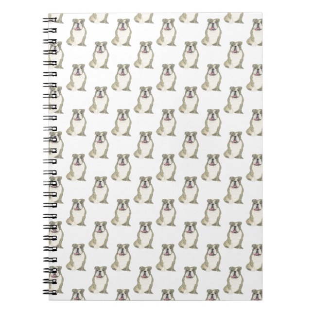 Bulldog-Notebook (Brindle) Notizblock (Vorderseite)