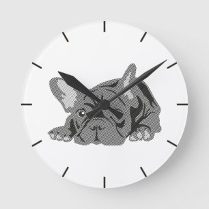 Bulldog of Lines Runde Wanduhr