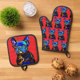 Bulldog Ofenhandschuh & Topflappen-Set