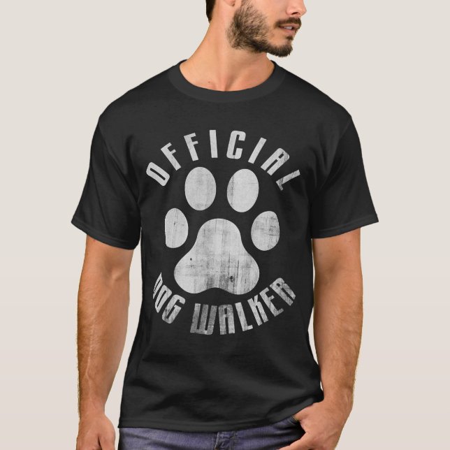 Bulldog Offical Dog Walker Niedlich Meme Sprichwor T-Shirt (Vorderseite)