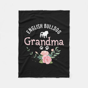 Bulldog Oma gibt Frauen Niedlichen Hund Lover Chri Fleecedecke