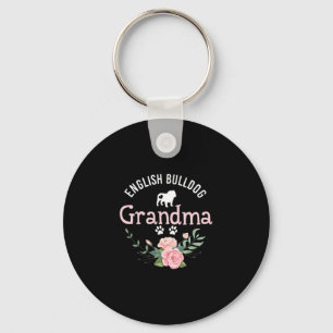 Bulldog Oma gibt Frauen Niedlichen Hund Lover Chri Schlüsselanhänger