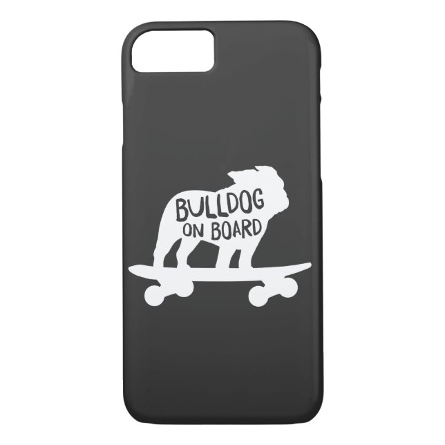 Bulldog on Board Skateboarding Dog Silhouette Case-Mate iPhone Hülle (Rückseite)