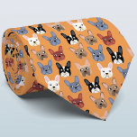 Bulldog Orange Krawatte<br><div class="desc">Ein lustiges französisches Bulldog oder französisches Muster auf einem orangefarbenen Hintergrund. Ideal für alle Hundeliebhaber,  Haustierfreunde,  Hundeschwanderer und Tierärzte. Originelle Kunst von Nic Squirrell.</div>