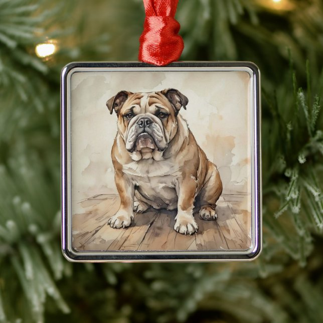 Bulldog Ornament Aus Metall (Baum)