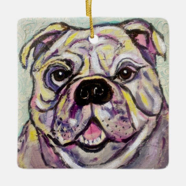 Bulldog-Ornament Keramikornament (Vorderseite)