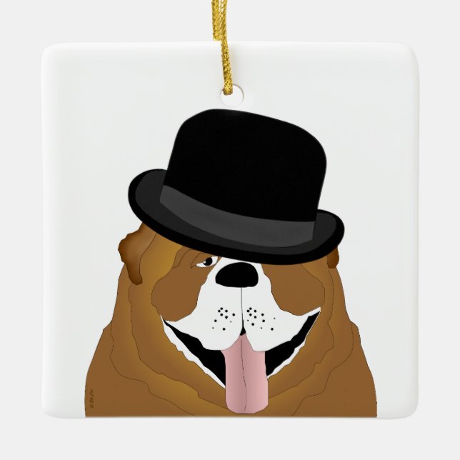 Bulldog-Ornament Keramikornament (Vorderseite)