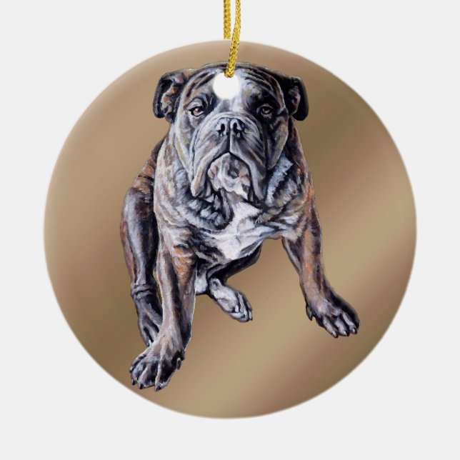 Bulldog Ornament Personalisierter englischer Bulld (Vorne)