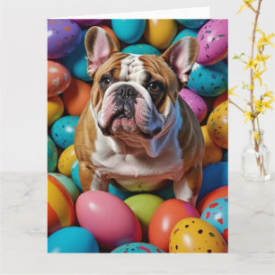 Bulldog-Osterhasen-Eier  Karte