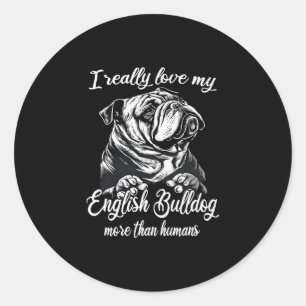 Bulldog Outfit-Liebe Mein englischer Bulldog Runder Aufkleber