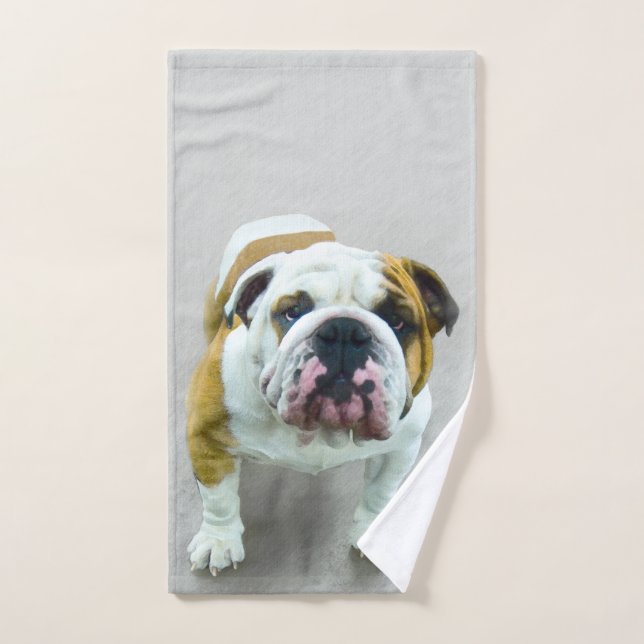 Bulldog Painting - Cute Original Dog Art (Serviette à main)
