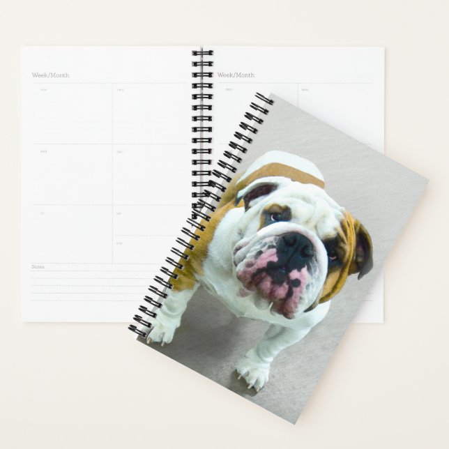Bulldog Painting - Joli art original chien (Devant avec enveloppe)