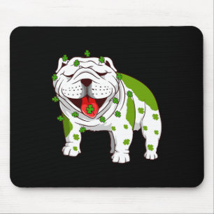 Bulldog Pajamas Kleeblatt St Patrick's Day Mousepad