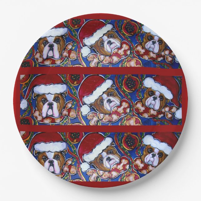 Bulldog Pappteller (Vorderseite)