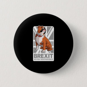 Bulldog Patriotic English Bulldog Union Jack Flag Button