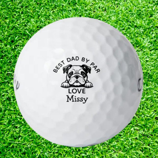 Bulldog Peeking Puppy individualisieren Golfball (Tee off with a touch of personality and playfulness with our Bull Dog)