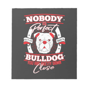 Bulldog Perfektion Hunde Liebe Notizblock