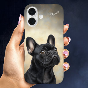 Bulldog Personalisiert Black Frenchie iPhone 16 Hülle