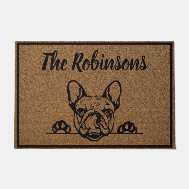 Bulldog Personalisiert Welcome Mat Doormat Fußmatte (Vorderseite)