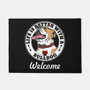 Bulldog Personalisiertes Leben ist besser mit eine Fußmatte