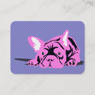 Bulldog Pink Black Visitenkarte