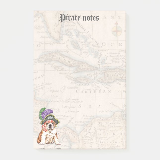 Bulldog Pirate Post-it Klebezettel (Vorderseite)