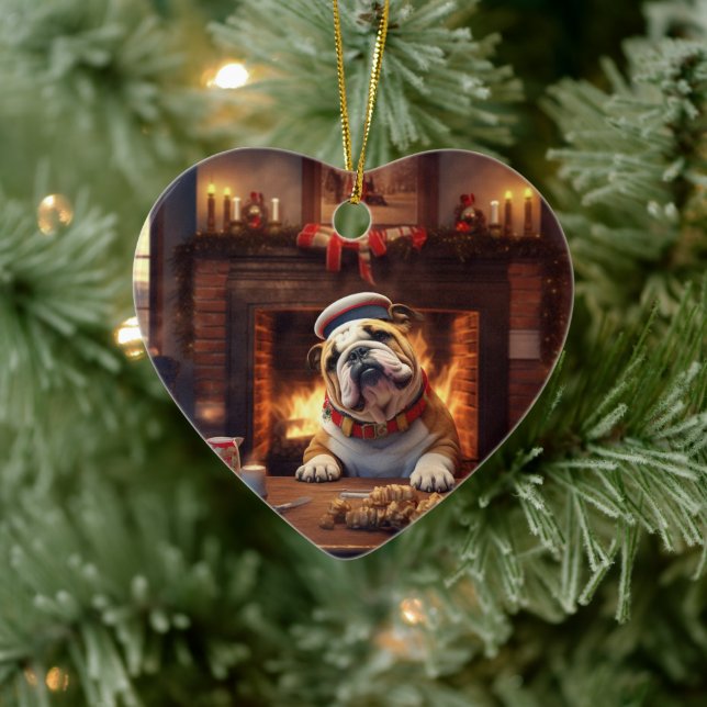 Bulldog Police Lover Pet Ornament Memorial Geschen (Baum)