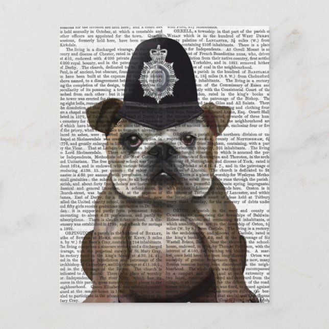 Bulldog Policeman Postkarte (Vorderseite)
