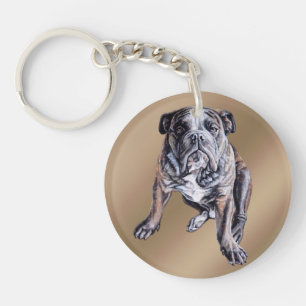 Bulldog Porte - clé personnalisé anglais Bulldog c
