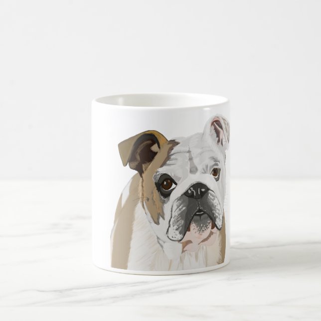 Bulldog-Portrait Kaffeetasse (Mittel)