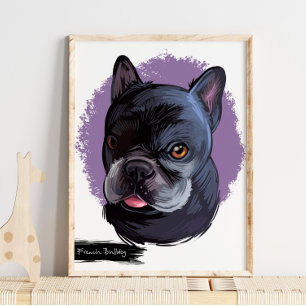 Bulldog-Portrait Pet Portrait Poster